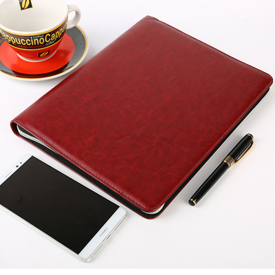 B5活页拉链记事本、多功能活页文件夹、拉链包销售夹、拉链资料夹、商务皮质经理夹、房产资料册、带计算器文件夹。