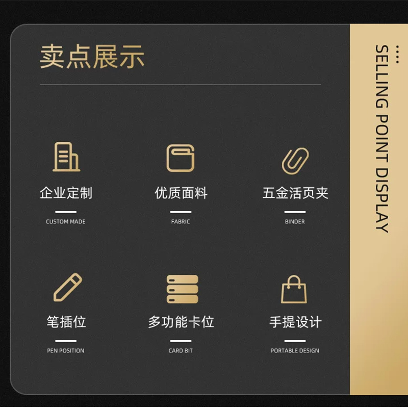 A4拉链公文包卖点展示
