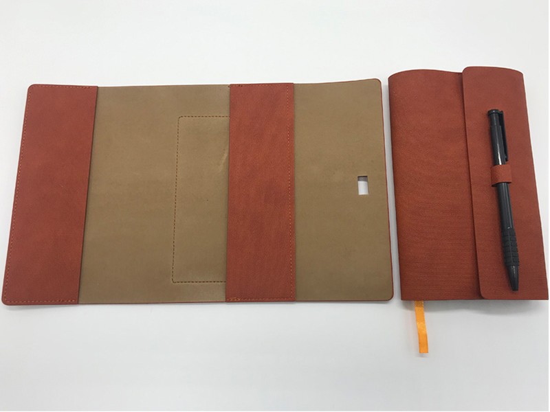 三折手账本里面展开特写