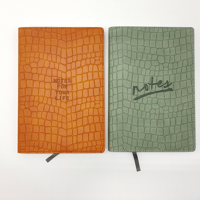 鳄鱼纹变色 PU 皮多功能记事本 带刻度尺名片位可替换内页
