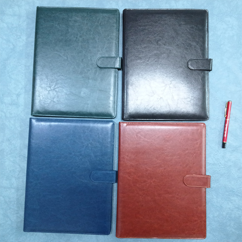 A4签约本四色可选 - 黑色棕色蓝色墨绿色变色 PU 皮革